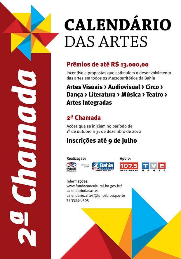 Webflyer Calendário das Artes 2012 - 2ª Chamada