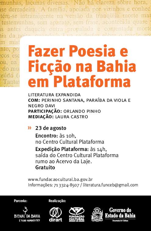 Fazer poesia e ficção na Bahia em Plafatorma