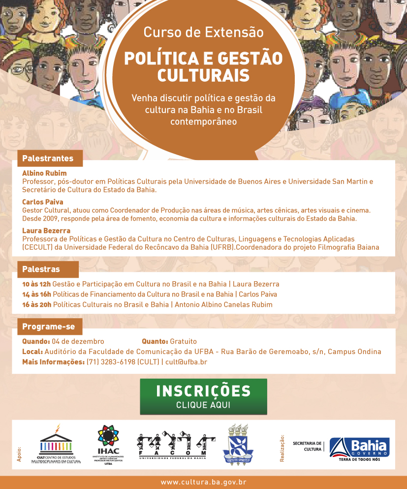 Flyer Curso Política e Gestão SecultBA e UFBA