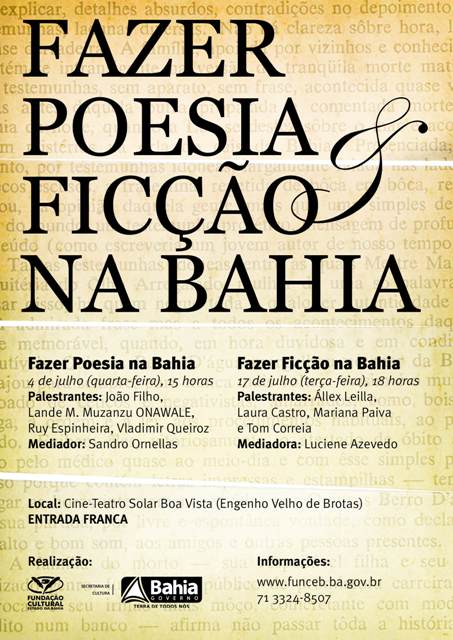 webflyer Fazer poesia e ficção na Bahia