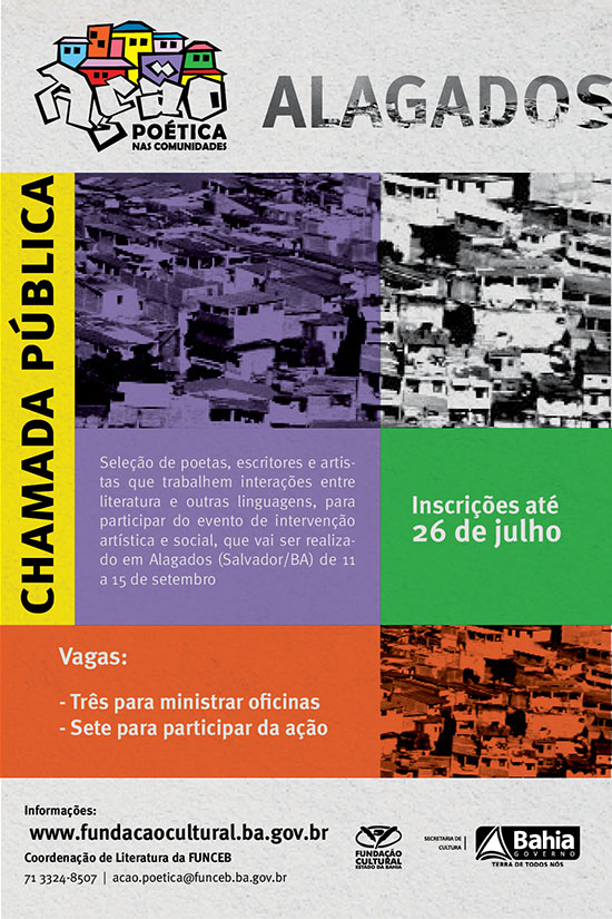 Chamada Pública Ação Poética nas Comunidades - Alagados