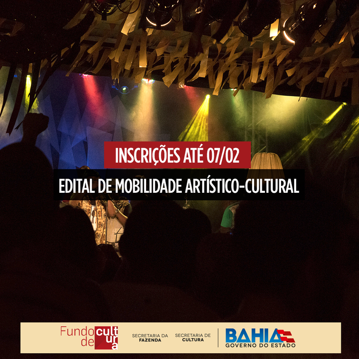 Inscrições para a chamada única do Edital de Mobilidade Artístico-Cultural para atividades a serem desenvolvidas de maio a junho de 2017 continuam abertas até o dia 7 de fevereiro