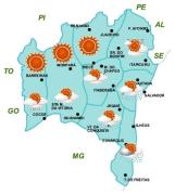 Mapa de Previsão de Tempo por regiões