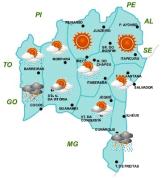 Mapa de Previsão de Tempo por regiões