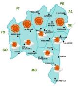 Mapa de Previsão de Tempo por regiões