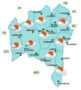 Mapa de Previsão de Tempo por Regiões