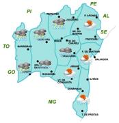 Mapa de Previsão de Tempo por regiões