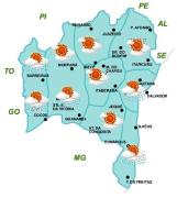 Mapa de Previsão de Tempo por Regiões
