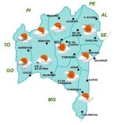 Mapa de Previsão de Tempo por Regiões
