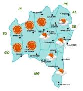 Mapa de Previsão de tempo por Regiões