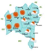 Mapa de Previsão de Tempo por Regiões