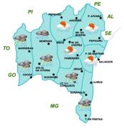 Mapa de Previsão de tempo por Regiões