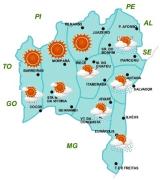 Mapa de Previsão de tempo por Regiões
