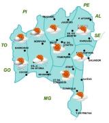 Mapa de Previsão de tempo por Regiões