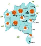 Mapa de Previsão de tempo por Regiões