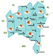 Mapa de Previsão de tempo por Região