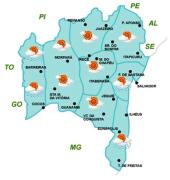 Mapa de Previsão de tempo por Região