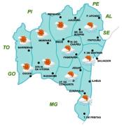 Mapa de Previsão de tempo por Região