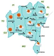Mapa de Previsão de tempo por Região