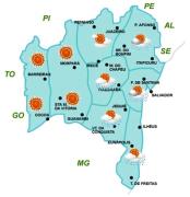 Mapa de Previsão de tempo por Região