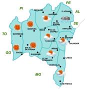 Mapa de Previsão de tempo por Região