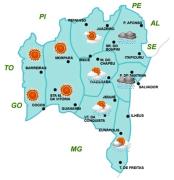 Mapa de Previsão de tempo por Região