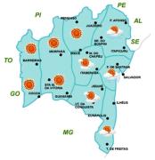 Mapa de Previsão de tempo por Região