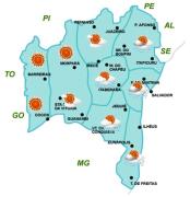 Mapa de Previsão de tempo por Região