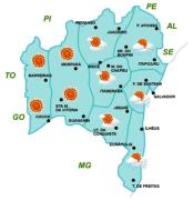 Mapa de Previsão de tempo por Região