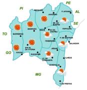 Mapa de Previsão de tempo por Região