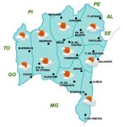 Mapa de Previsão de tempo por Região