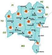 Mapa de Previsão de Tempo por Região