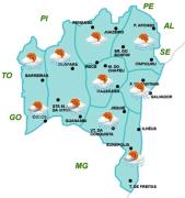 Mapa de Previsão de Tempo por Região