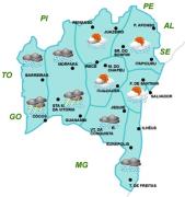 Mapa de Previsão de Tempo por Região