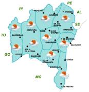 Mapa de Previsão de Tempo por Região