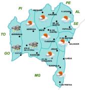 Mapa de Previsão de Tempo por Região
