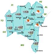 Mapa de Previsão de Tempo por Região