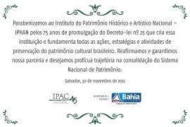 Felicitações ao IPHAN