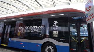 Chegada do shuttle elétrico