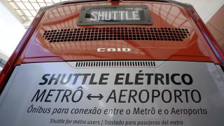 Chegada do shuttle elétrico