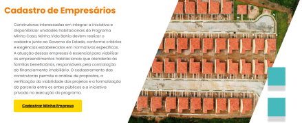 Construtoras já podem apresentar propostas para o Programa Minha Casa, Minha Vida Bahia