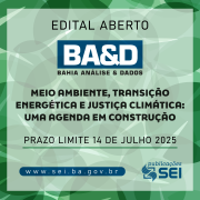 SEI lança edital da revista BA&D sobre Meio Ambiente, Transição Energética e Justiça Climática