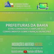 Municípios baianos estão convidados para o I Seminário Baiano de Finanças Públicas