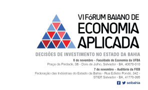 Fórum Baiano de Economia Aplicada chega à sexta edição