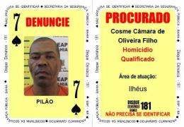 Carta do baralho do crime da SSP