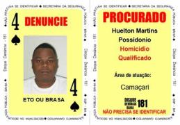 Carta do baralho do crime da SSP
