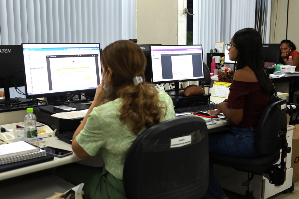 Servidores estaduais trabalhando