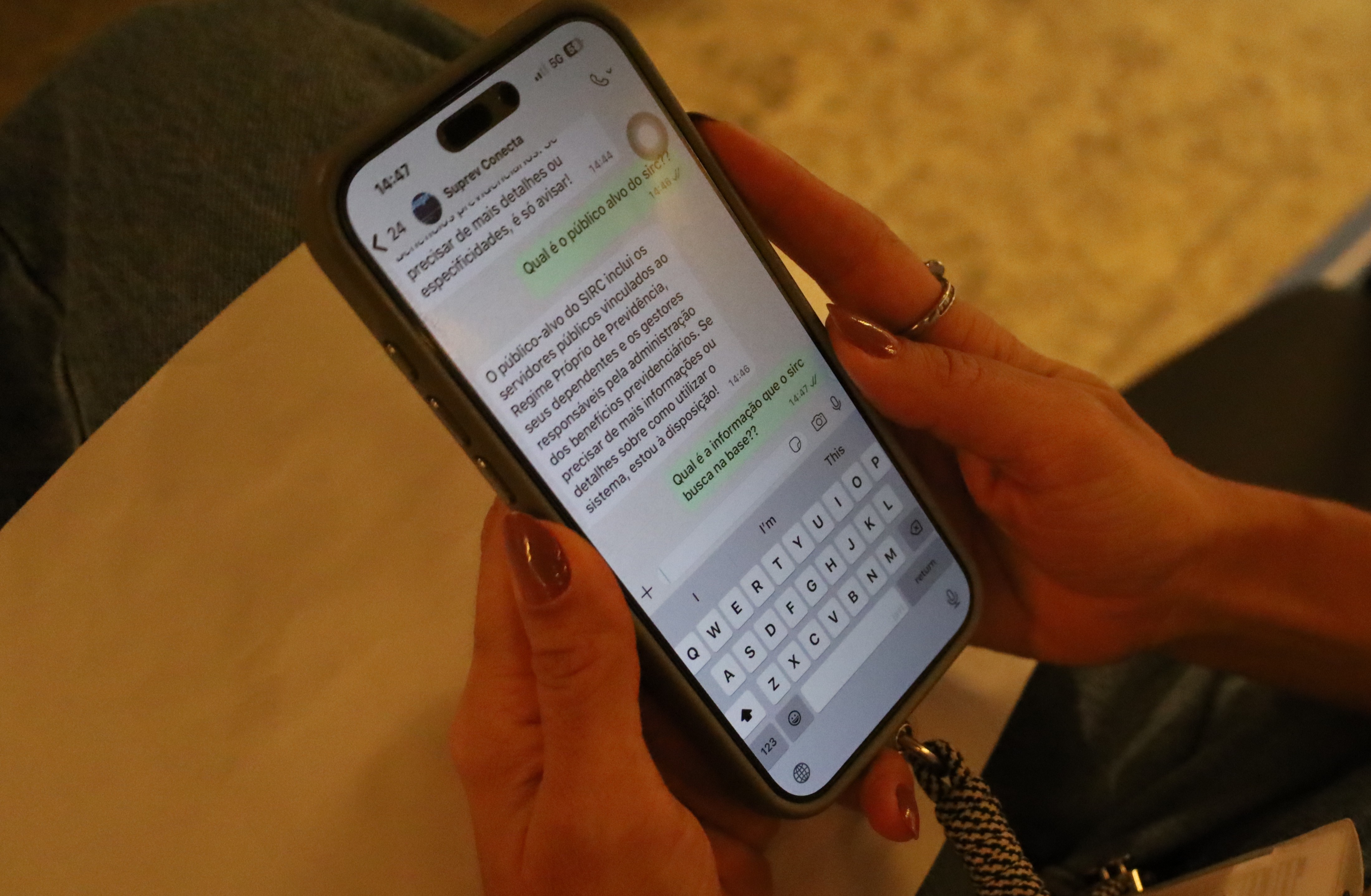 Interação com chatbot da Suprev por meio do WhatsApp