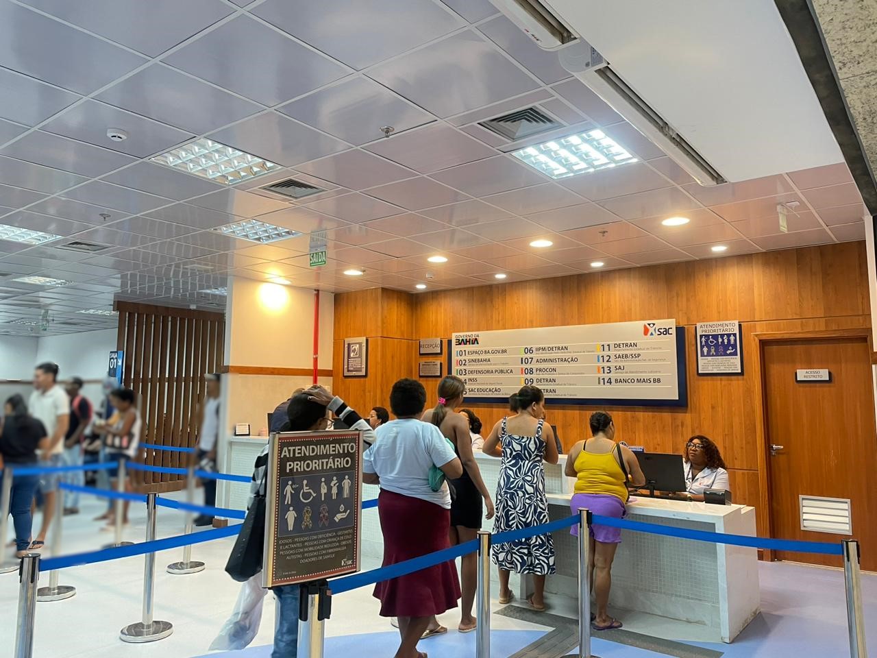 sala principal de atendimento do SAC RODOVIÁRIA