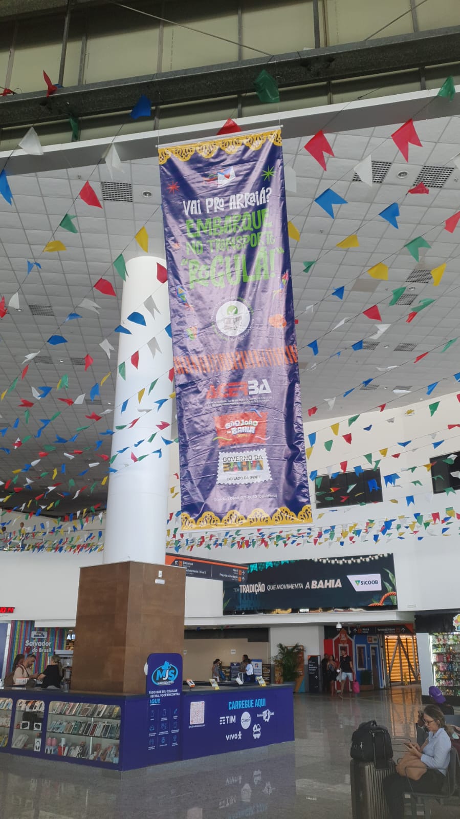 Banner dentro da Rodoviária